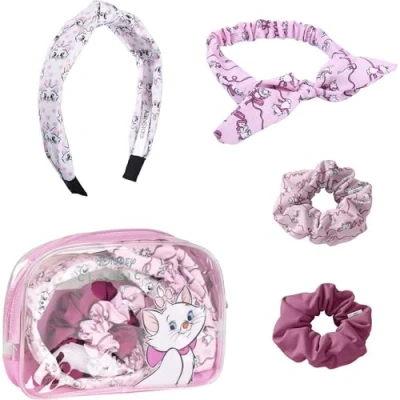 Imagen de CERDÁ LIFE&#039;S LITTLE MOMENTS Neceser Transparente con Accesorios para el Pelo de Marie la Dama y Vagabundo Licencia Oficial Disney, Multicolor