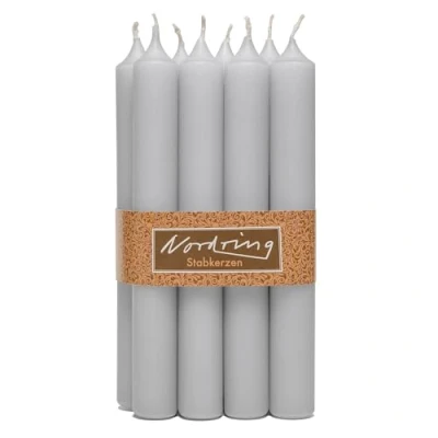 Imagen de Nordring 8 velas de varilla 2,2 x 18 cm, color gris claro