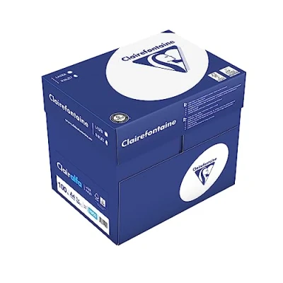 Imagen de Clairefontaine 1950C Caja de papel Clairalfa contiene 4 packs. A4, 100g/m2, Total hojas por caja: 2000 Color: Blanco (171 CIE)