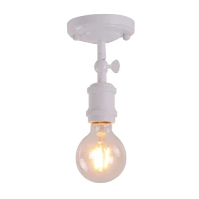 Imagen de TWSXTE Plafón rusticos, aplique Blanco, focos retro industrial, plafones y apliques de salón dormitorio, casquillos E27, para bombillas LED hasta 60W