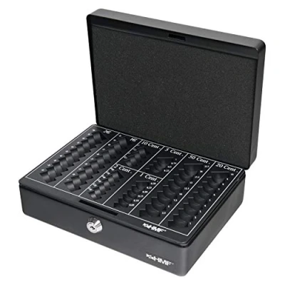 Imagen de HMF 208 02 Caja de caudales, para monedas 25 x 18 9 cm, negro