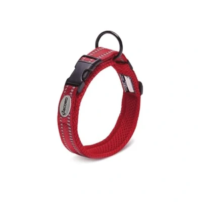 Imagen de Record Collar Perro Andes Fabricado en Nylon Resistente Detalles Reflectantes Clip de Cierre plástico Color Rojo Talla M 2 cm Circunferencia 40 45