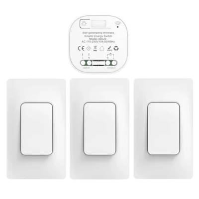 Imagen de Cerhot 220v interruptores inalambricos autoalimentado cinetico interruptor sin cable bateria rf remoto pulsador inalambrico conmutador luz para iluminacion del hogar