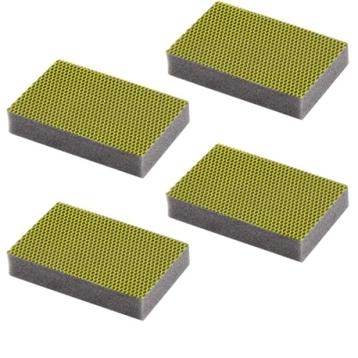 Imagen de MAYA Estropajo Profesional EVO XL para Todas Las Superficies. Limpia sin Rayar. No Deja Restos de Fibras. Lavables a Máquina. Dimensiones 9x13,5x2,6 cm. Pack 4 Estropajos (Amarillo)