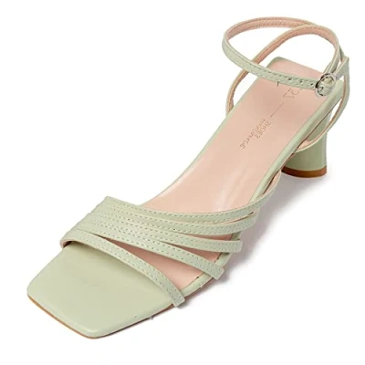 Imagen de L37 HANDMADE SHOES Summertime Magic, Sandalia de tacón Mujer, Verde, 36 EU