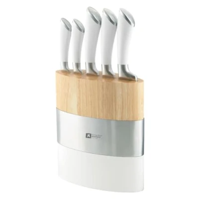 Imagen de Richardson Sheffield Fusion Juego de cuchillos cocina (5 piezas, acero inoxidable, 18 x 10 37,6 cm), color blanco