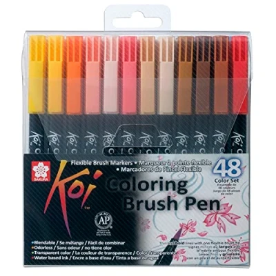 Imagen de Sakura KOI Coloring Brush Set 48 Pack de rotuladores, Punta pincel