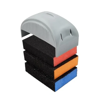Imagen de ROLLINGDOG Kit de Tacos Lijado Bloque Grueso (60) Mediano (120) Fino (180) Diferentes especificaciones,Esponjas con Mango plástico para Madera, Pared