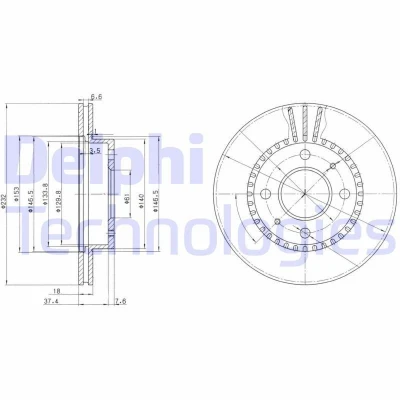 Imagen de DELPHI BG3206 Disco de freno 232 18 4 ventilado aceitado sin procesar cojinete rueda, anillo sensor ABS NISSAN: ALMERA 1, 1 Hatchback