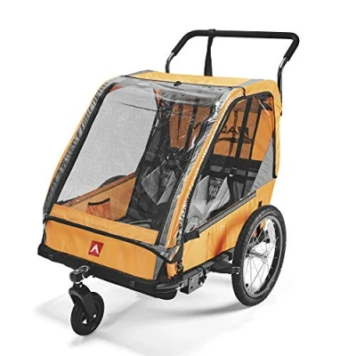 Imagen de Carriola y remolque de bicicleta Allen Sports Hi Viz para dos niños, anaranjado, modelo ES2 O