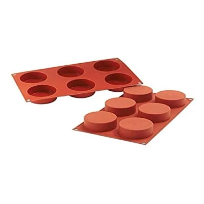 Imagen de silikomart SF127 CYLINDERS Molde de Silicona con Forma Cilindros h45mm, Ø70mm, Brique Rojo, 30.1 x 17.5 1.7999999999999998 cm