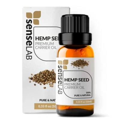 Imagen de SenseLAB Aceite de Semilla Cáñamo Base Puro 100% Prensado en Frío para Mezclar Aceites Esenciales Hidratante el Cuidado del Cabello y la Piel (30 ml)