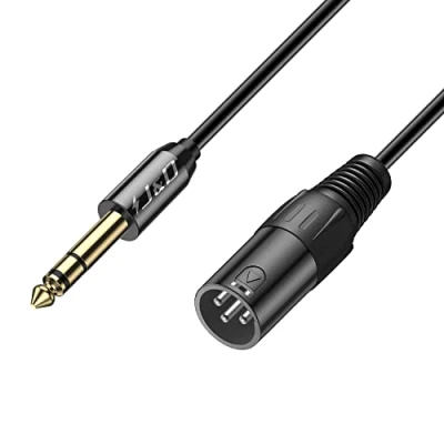 Imagen de J&amp;D Cable XLR Macho a Jack, TRS 6,35mm Cable, balanceado 1/4 pulgada 6,35 mm Jack Para Micrófono, Equipo de Sonido, Mesa Mezclas, 4.5 Meter