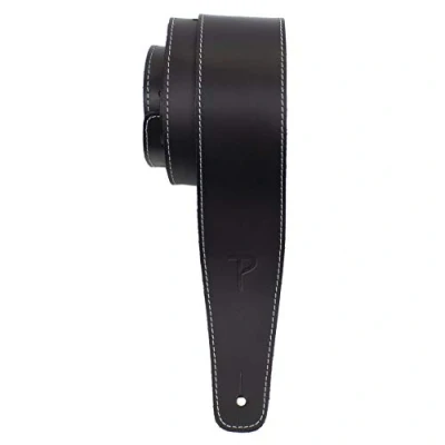 Imagen de Perri&#039;s Leathers Ltd Guitar Strap, 2.5 Wide Baseball Leather, Adjustable Length, (SP25S 7048) Black, Made in Canada