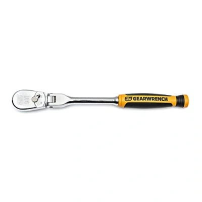 Imagen de GearWrench 81009T carraca de cabeza flexible doble material en forma lágrima con accionamiento de, 90 dientes, 1/4&quot;, 8&quot;