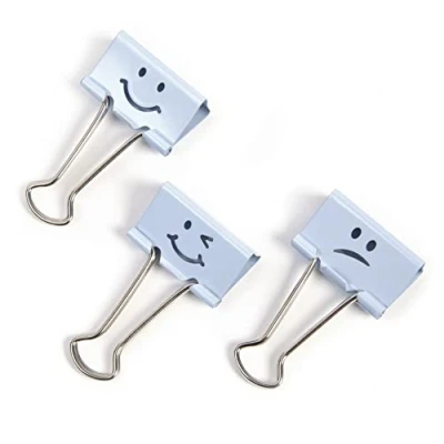 Imagen de Rapesco 1350 Pinzas/Clips Divertidos de 19 mm con Brazos Plegables, Capacidad 75 Hojas, Celeste, Paquete 20