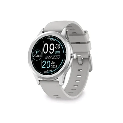 Imagen de KSIX Globe Reloj Inteligente Multideporte, Smartwatch Táctil 1,28&quot;, Wireless, Notificaciones, Localizador, Pulsera de Actividad con Podómetro, Pulsómetro y Oxígeno en Sangre, App Propia, Gris