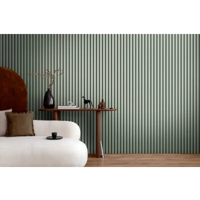 Imagen de A.S. Création Papel pintado tejido no motivo de panel mural 0,53 x 10,05 m verde claro negro wood look wallpaper made in Germany 786282