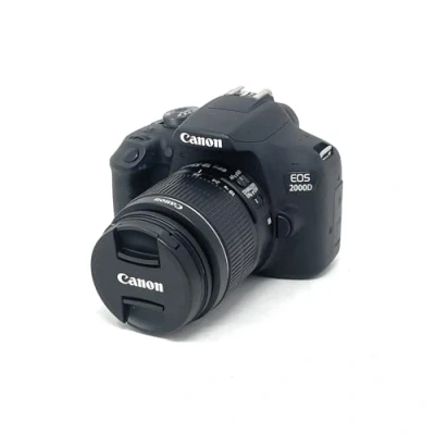 Imagen de Canon Cámara réflex digital EOS 2000D APS C con objetivo EF S de 18 55mm 24,1 megapíxeles, pantalla LCD fija 3 pulgadas, vídeo Full HD, Dual Pixel CMOS AF y Wi Fi Bluetooth