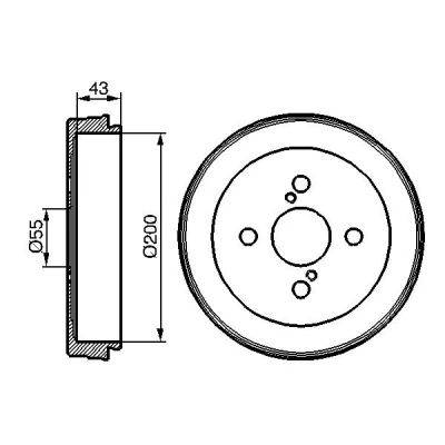 Imagen de BOSCH 0 986 477 138 Tambor de Freno 233 Eje trasero TOYOTA: Yaris I Hatchback