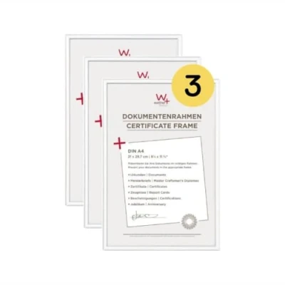 Imagen de walther design KV130W3 Nuevo marco de fotos plástico Lifestyle, 21x29,7 cm DIN A4, blanco, paquete 3