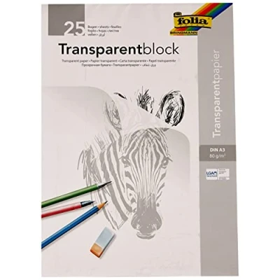 Imagen de Rayher 8147900 Papel calco, A3, Block de 25 Hojas 80g/m2