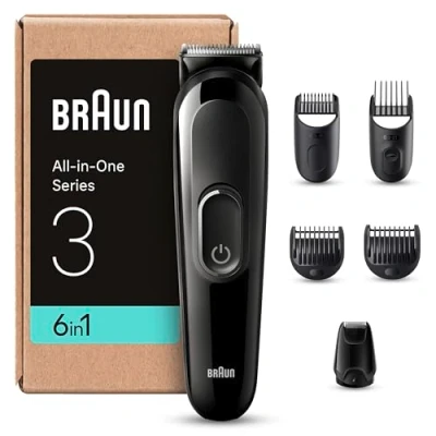 Imagen de Braun Recortadora de Barba Series 3 Máquina Cortar Pelo, afeitar, Cortapelos Hombre Kit 6 En 1 Para Barba, MGK3420