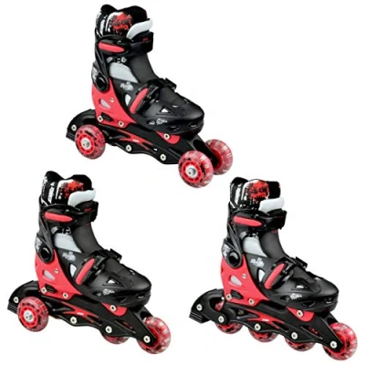 Imagen de Patines en línea Singer Ajustables 3 1, Intercambiables Negro/Rojo 33 36(20cm 22,5cm)