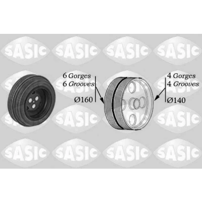 Imagen de SASIC 2150028 Polea de Cigüeñal 140, 160 FORD: Transit Mk6 Furgón, Tourneo, PEUGEOT: Boxer Furgón
