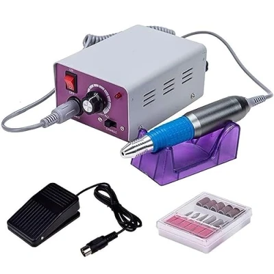 Imagen de Torno Profesional pulidora para uñas Manicura y Pedicura 30.000 RPM fresadora eliminar esmalte semipermanente, gel acrílico, limar, modelar 6x brocas 6xBandas de lijado.