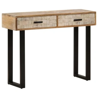 Imagen de vidaXL Mesa Consola Entrada Acento Pasillo Vestíbulo Recibidor Auxiliar Decoración Hogar Casa Escritorio 100x30x75 cm Madera Maciza de Mango