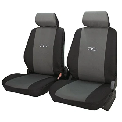 Imagen de Carfactory Fundas delanteras para asientos de coche universales, modelo SILVER, color gris,negro. 4 piezas.