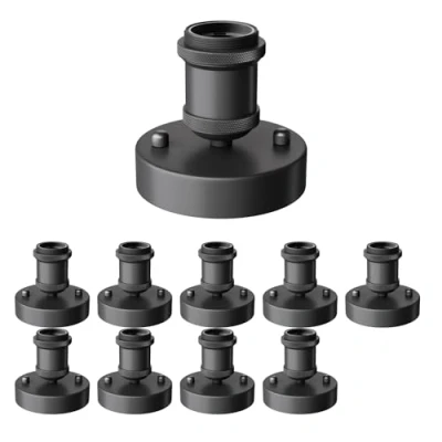 Imagen de ledscom.de 10 piezas Plafón portalámparas RETRA, negro mate, 1x E27 máx. 60W
