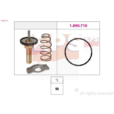 Imagen de EPS 1.880.774 Termostato, refrigerante 90 Made in Italy OE Equivalent sin carcasa (cárter)