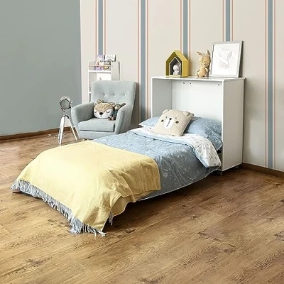 Imagen de MUEMUE Cama Plegable Plegatin aglomerado Blanco 101x99x40 + COLCHÓN