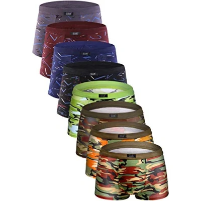 Imagen de YOULEHE Calzoncillos tipo bóxer para hombre, de bambú, suaves, transpirables, paquete múltiple, U003 (paquete 8), L