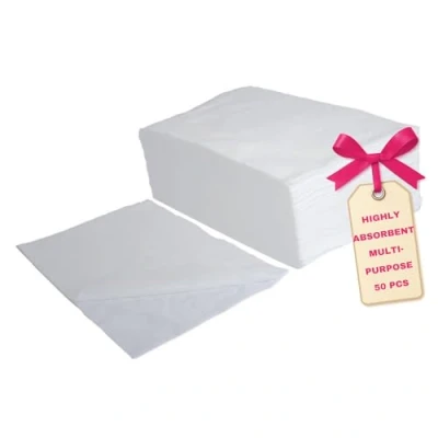 Imagen de LALILL Toallas desechables perforadas 50 piezas 70x40 cm de tela no tejida toalla desechable, para peluquería, salón belleza, cosmética pedicura medicina, hospital, sauna, hotel