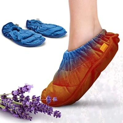 Imagen de ICEHOF Calcetines térmicos con Semillas de Lino y Lavanda Zapatillas Estar por casa calentables en microondas para pies Calientes