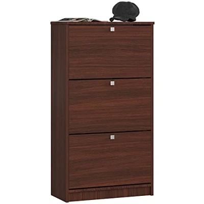 Imagen de Zapatero con 3 compartimentos akord wenge 60 cm puertas basculantes frente en color 60x28,5x113
