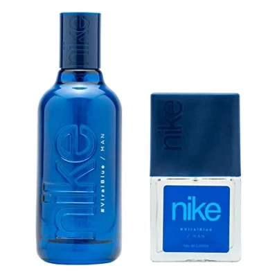 Imagen de Nike Viral Blue 100 + 30 ml, Perfume Hombre, Colonia Blue, Perfumada y en Formato Spray, Eau de Toilette Masculina, Fresca e Inolvidable, Cítrica Larga Duración
