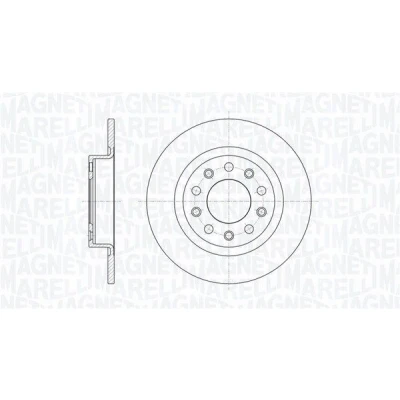 Imagen de MAGNETI MARELLI Disco de freno ALFA ROMEO: Giulietta Hatchback, Furgón 264, 264mm 10mm 5 70mm macizo 361302040291 Discos freno,
