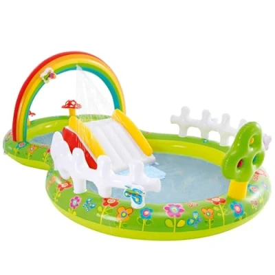 Imagen de INTEX 57154 Piscina infantil hinchable con dispersor de agua y tobogan jardin, centro juegos para niños