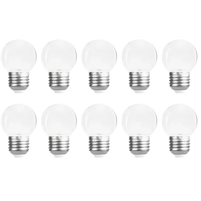 Imagen de WULUN 10 paquetes de bombillas transparentes LED 2w e27 g45 iluminación, 3000k blanco cálido, golf en color,bombillas decorativas