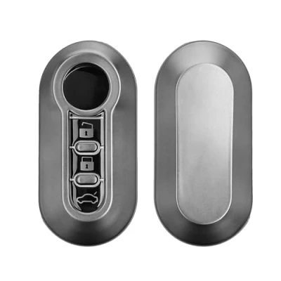 Imagen de kwmobile Carcasa para Mando Compatible con Fiat Lancia Llave de Coche Plegable 3 Botones Funda Llaves TPU Negro Mate/Negro