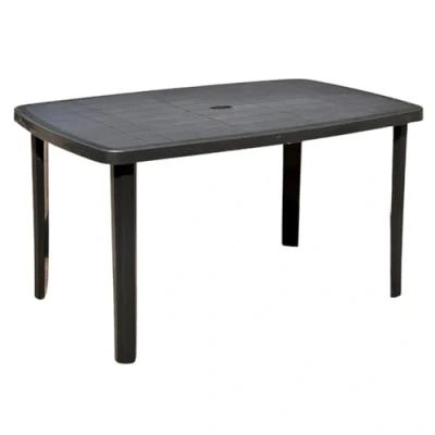 Imagen de Tomaino Mesa de jardín plástico rectangular con patas desmontables, 138 x 87 72 cm (new antracita)