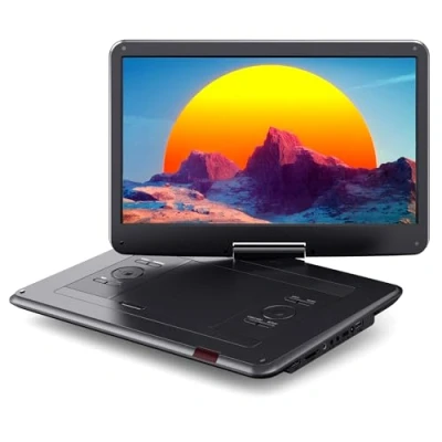 Imagen de WOLFANG 17,5&quot; Reproductor de DVD Portátil con 15,6&quot; Pantalla HD, 5000mAh Batería, Sin Restricción Región, Altavoces Estéreo Duales, Compatible USB/SD/Sincronización TV/Pantalla proyector