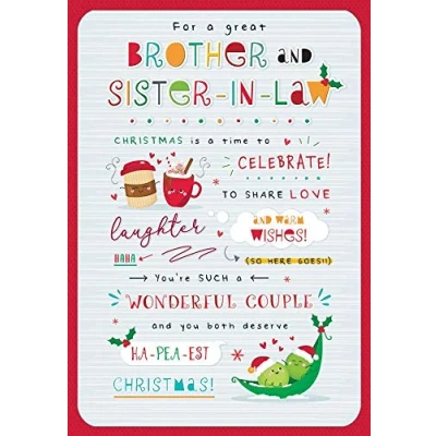 Imagen de Piccadilly Greetings Sentiment Tarjeta de Navidad para hermano y cuñada (23 x 15 cm), color verde