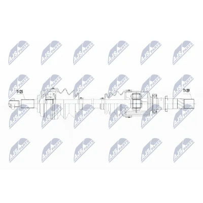 Imagen de NTY NPW RE 101 Árbol de transmisión Eje delantero, derecha 953, 350 con apoyo RENAULT: MEGANE 3 Coupe,
