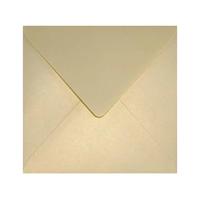 Imagen de Netuno 100 sobres cuadrados nacarados de oro marfil DIN K4 153x153mm 120g Aster Metallic Gold Ivory solapa engomada puntiaguda sin ventana para invitaciones boda Navidad cartas tarjetas dinero bautizo