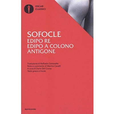 Imagen de edipo Re A Colono antigone. Testo Greco Fronte